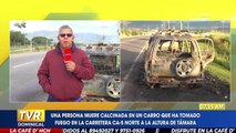 Calcinada pierde la vida una persona en su auto en Támara