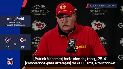 Reid proud of how Mahomes battled through injury in Chiefs win