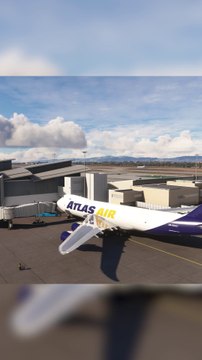 Passenger Boarding Bridge: Atlas Air 747-8 at Los Angeles International Airport (LAX), Los Angeles, USA #flights #fly #flightlovers #Canada #USA #Japan #aviation #flying #FlyingLovers #aviationlovers