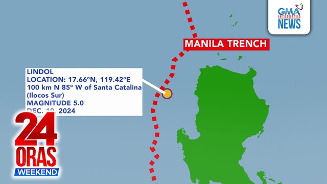 EXTENDED VERSION: PHIVOLCS - Sunod-sunod na lindol sa dagat malapit sa Ilocos Sur, maaaring dumalang o kaya'y lumakas pa at magdulot ng tsunami | 24 Oras Weekend