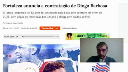 Diogo Barbosa novo reforço para o Fortaleza