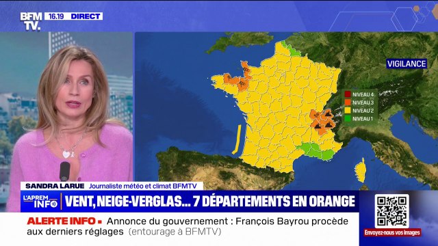 Vent, neige, verglas... 7 départements placés en vigilance orange par Météo-France