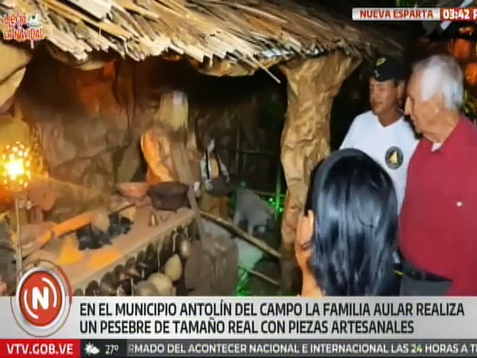 Neoespartanos mantienen la tradición de realizar el pesebre navideño con piezas artesanales