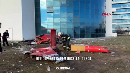 Helicóptero cai em hospital turco