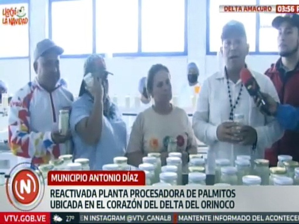 Gobierno Bolivariano reactiva la Planta Procesadora de Palmitos en el estado Delta Amacuro