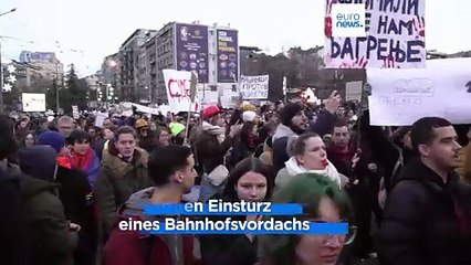 Zehntausende Serben protestieren gegen Präsident Aleksandar Vucic