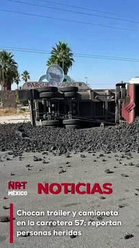 Chocan tráiler y camioneta en la carretera 57; reportan varios heridos