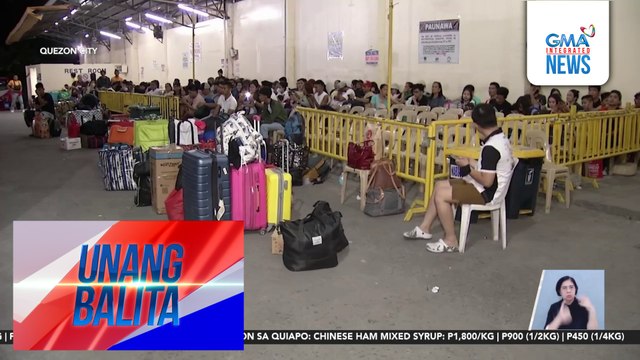 Ilang pasaherong papuntang Bicol Region; nagpalipas ng magdamag sa bus terminal sa Cubao; ilang biyahe, delayed | Unang Balita