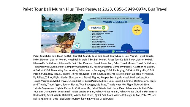 Paket Tour Bali Murah Plus Tiket Pesawat 2023, 0856-5949-0974, Bus Travel