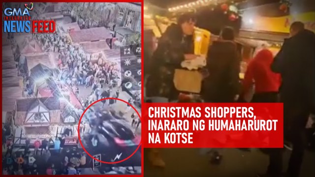 Christmas shoppers, inararo ng humaharurot na kotse | GMA Integrated Newsfeed