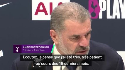 Tottenham - Postecoglou répond à un journaliste : "Écoutez, je pense que j'ai été très, très patient"