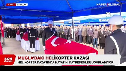 Muğla'daki helikopter kazasında hayatını kaybedenler için tören