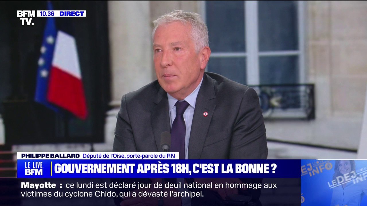 Gouvernement Bayrou: "Ça rassemble à Barnier 2 ce qu'on est en train de nous présenter", affirme Philippe Ballard (RN)