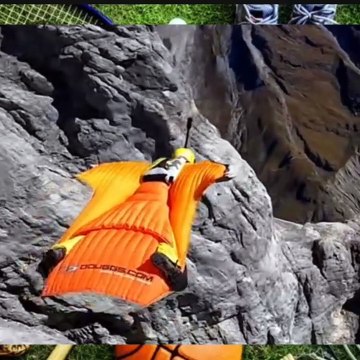 flying beside a high cliff