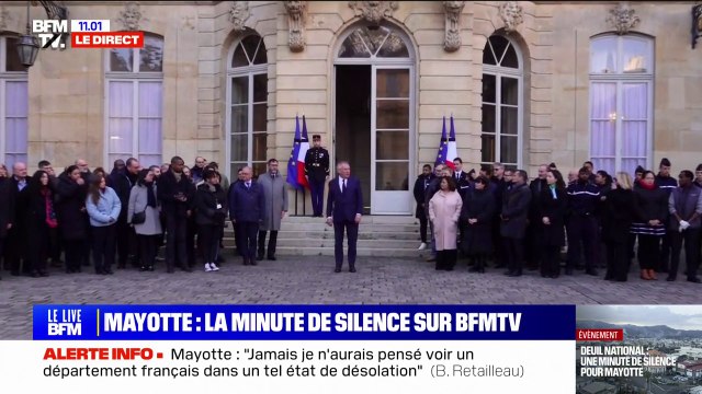 Deuil national pour Mayotte: une minute de silence est observée pour les victimes du cyclone Chido