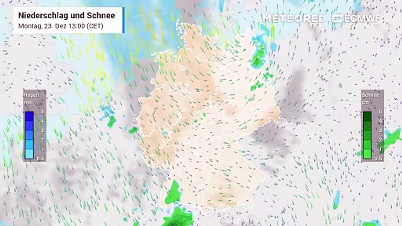 Schnee gibt es auch an diesem Weihnachtsfest für die wenigsten Menschen - nur im Süden ist es stellenweise weiß