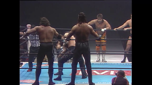 Yasuda Tadao, Nishimura Osamu, Kojima Satoshi, Nakanishi Manabu, Hashimoto Shinya and Sasaki Kensuke vs Tenzan Hiroyoshi, Big Tyton, nWoSTING, Chono Masahiro and Muto Keiji (2/8/1998)
