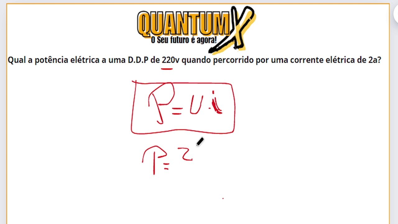 Qual a potência elétrica de uma D.D.P. de 200V quando percorrido por uma Corrente Elétrica de 2A?- Questões de Física - Quantum X