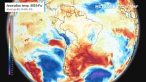 Anomalia de temperatura em 850 hPa - massas de ar