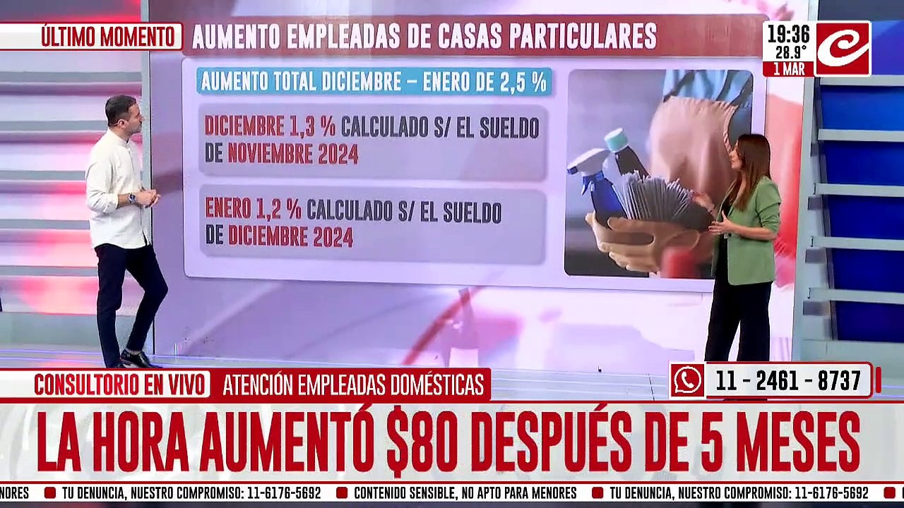 Empleadas domésticas: la hora aumentó $80 después de 5 meses