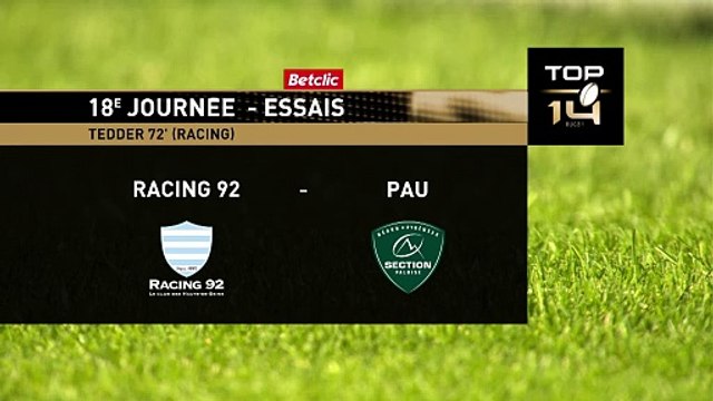 TOP 14 - Essai de Tristan James TEDDER (R92) - Racing 92 - Section Paloise
