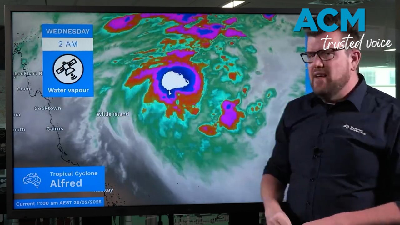 Tropical Cyclone Alfred moving across Queensland and NSW