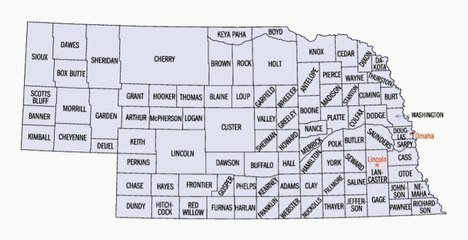 Map of Nebraska. Peta Nebraska. Nebraska Map. Map of Nebraska State. Peta Negara Bagian Nebraska. Nebraska State Map. Map of State of Nebraska. State of Nebraska Map.