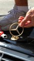 Making golden dice out of a car badge!