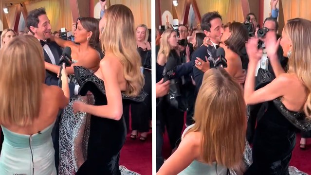 Oscars 2025: Halle Berry y Adrien Brody se reencuentran en la alfombra roja y se dan un ¡Beso!