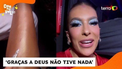 Lore Improta explica queda durante desfile pela Viradouro na Sapucaí: ‘Resto de fantasia’