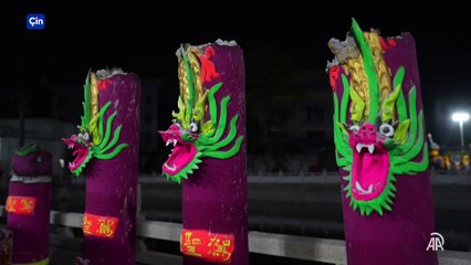 Çin'in Jieyang kentinde şenlik ateşi düzenlendi