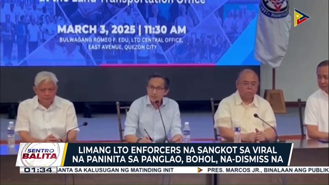 5 LTO enforcers na sangkot sa viral na paninita sa Bohol, na-dismiss na ayon kay DOTr Sec. Dizon