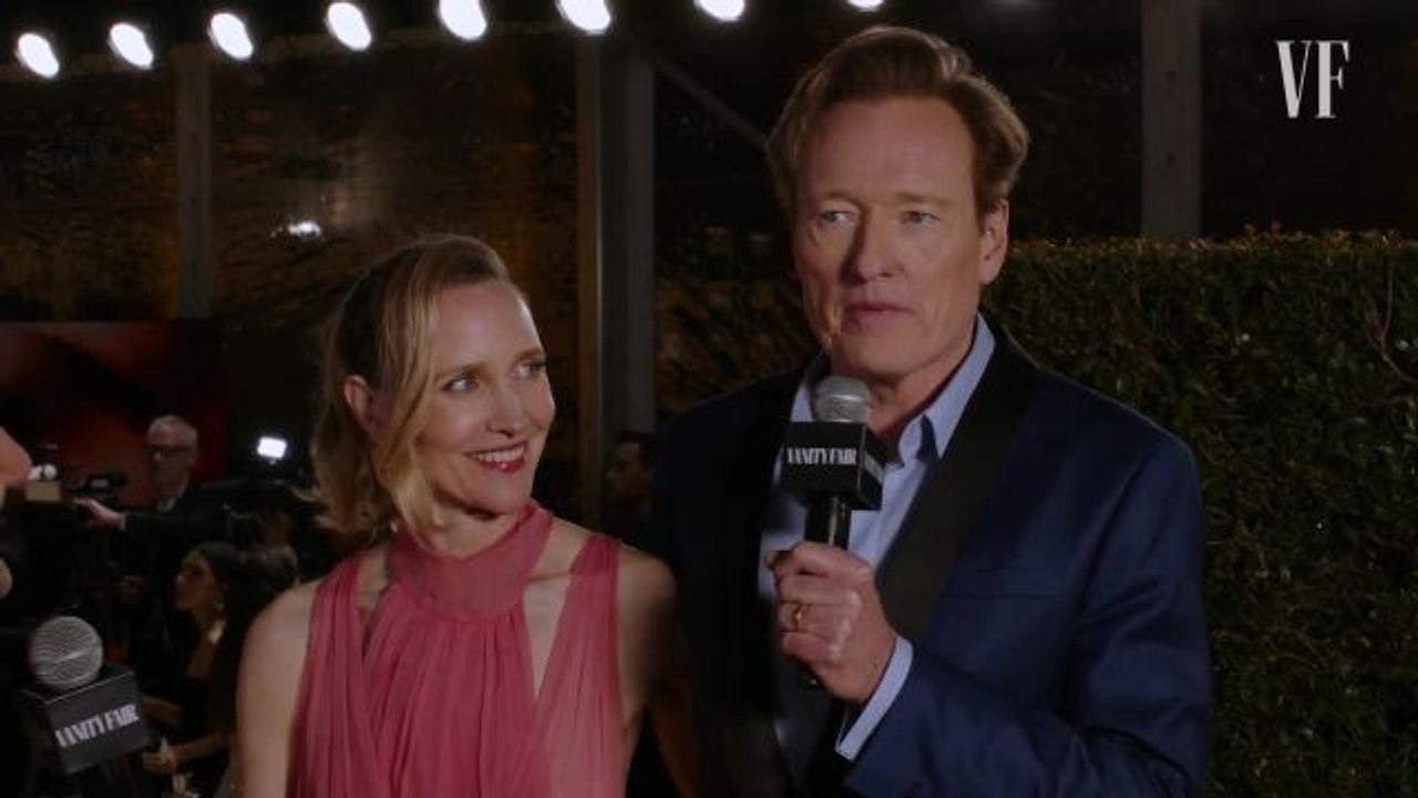 Conan O'Brien's Hair Is "Barometric" at the Oscar Party