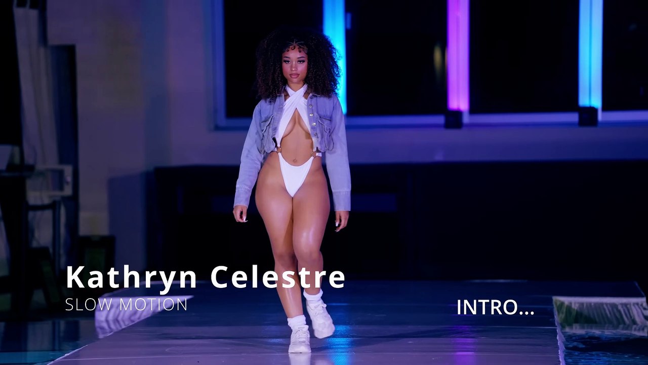 💫 Kathryn Celestre in Stunning Slow Motion | Miami Art Basel 2023 | Fusion Fashion 🎨🔥