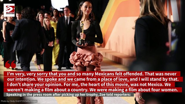 Zoe Saldana apologised to the Mexican community after winning an Oscar for her controversial film 'Emilia Perez'