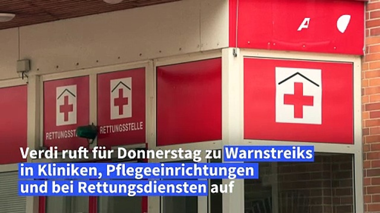 Warnstreiks in Kliniken und Heimen am Donnerstag