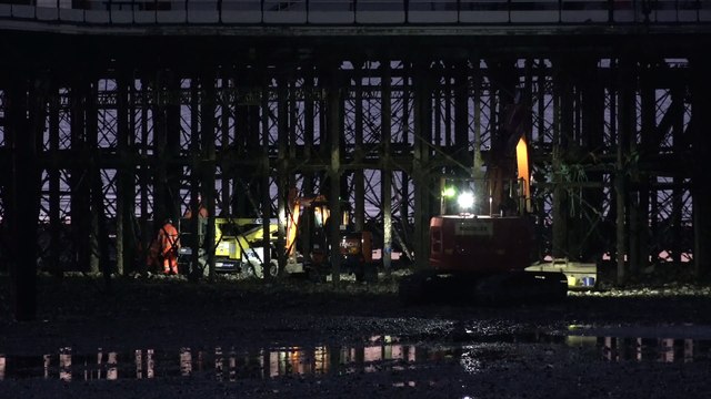 Watch as repair works are carried out at Worthing Pier
