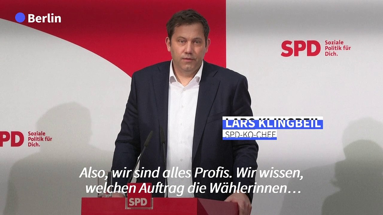 Klingbeil zu Sondierungen mit Union: 'Wird nicht nur einfach'