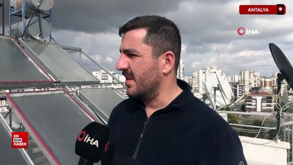 Antalya'da apartmana düşen yıldırım salonun ortasında koca bir delik açtı