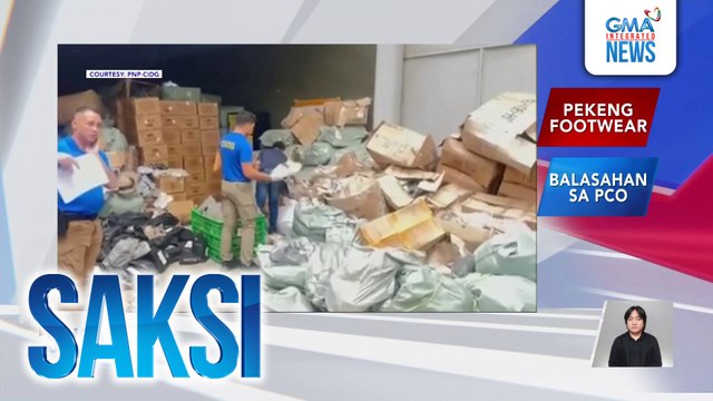 P75M halaga ng mga tsinelas at sandals na ginaya umano sa kilalang brand, kumpiskado | Saksi