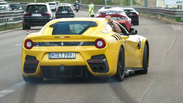 Ferrari F12 TDF - CRAZY Powerslides, Accelerations & Revs !