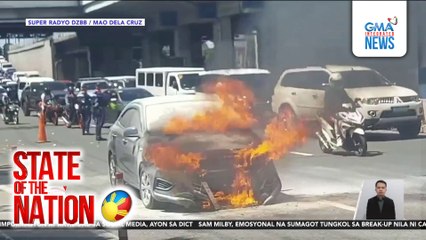 Kotse, nagliyab sa EDSA sa Makati City | SONA