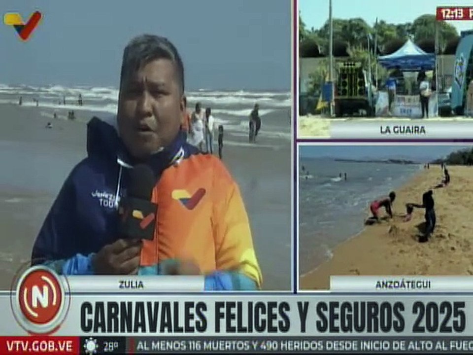 Temporadistas disfrutan de las playas del edo. Zulia por el asueto carnestolendo 2025