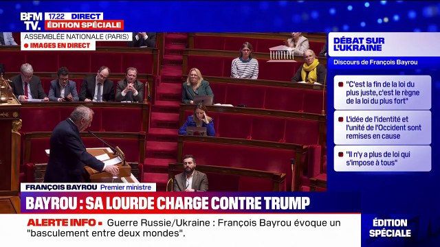 On veut nous cerner, on veut nous assujettir, pour nous plier, nous aussi, à la loi du plus fort , déclare François Bayrou