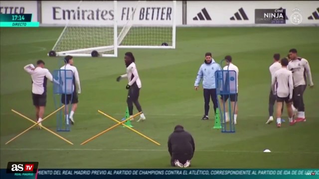 Entrenamiento del Real Madrid de previa al partido vs. Atlético de Madrid de Champions League