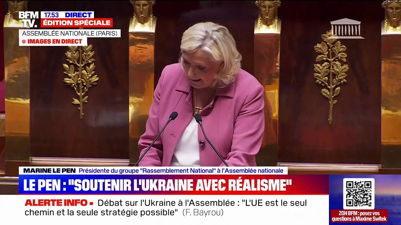 Marine Le Pen (RN): "Le courage, c'est de dialoguer, y compris face à des dirigeants avec lesquels nous avons de profonds désaccords"