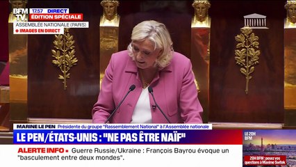 Marine Le Pen (RN): "Nous ne pourrons jamais soutenir une chimérique défense européenne"