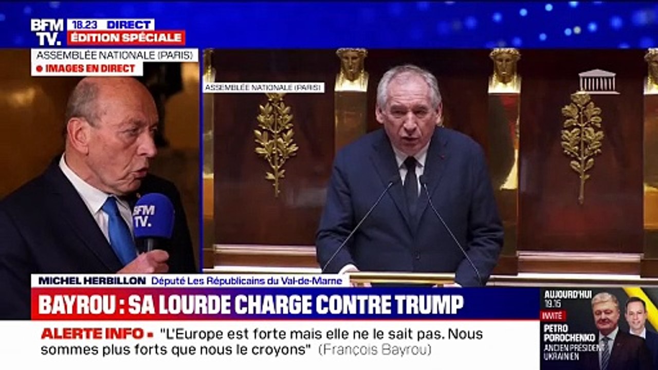 Débat sur l’Ukraine: “Madame Le Pen a eu un discours embarrassé”, estime Michel Herbillon (LR)