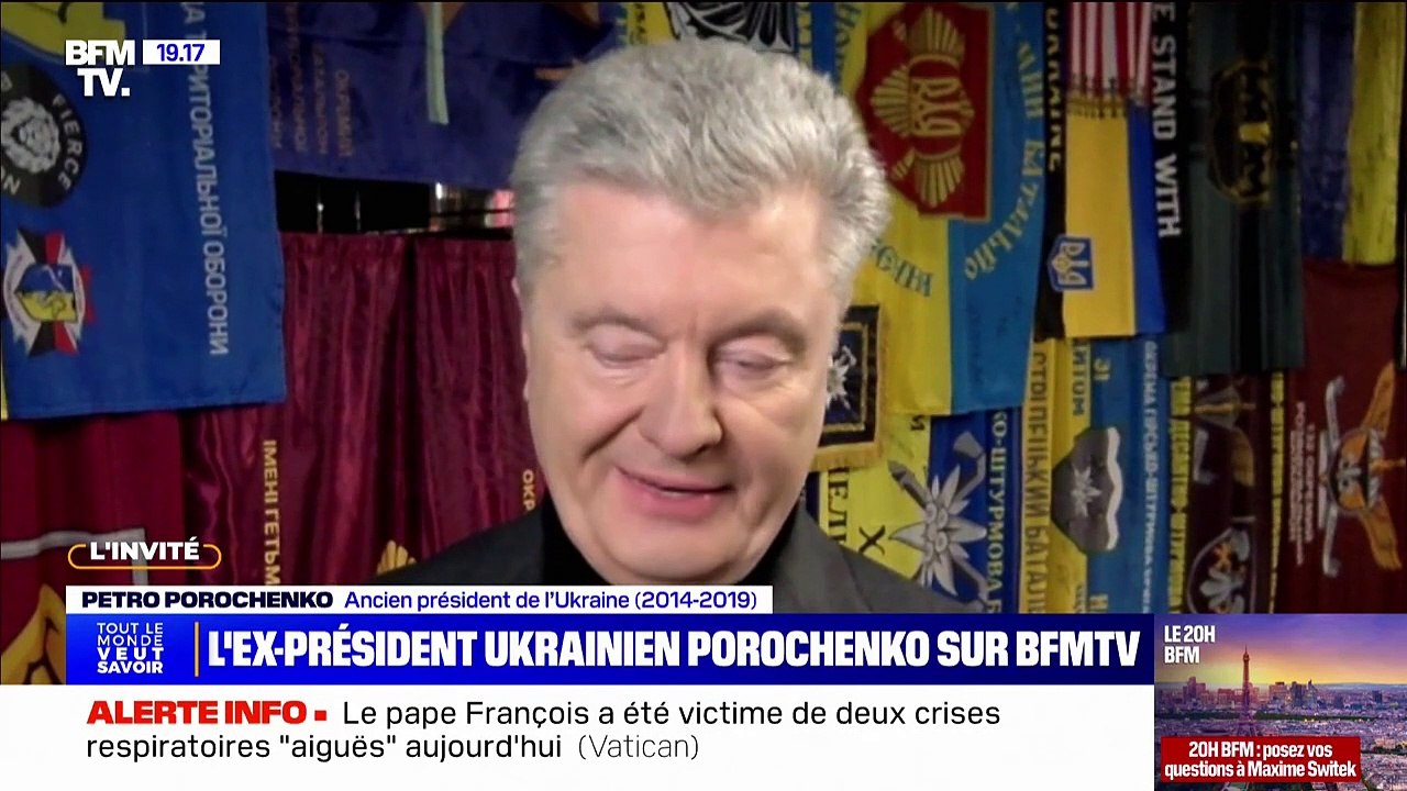 Petro Porocohenko, l'ex-président de l'Ukraine, exprime sa "reconnaissance" envers les "partenaires" européens et salue le "leadership" d'Emmanuel Macron