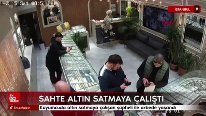 İstanbul'da kuyumcuda altın satmaya çalışan şüpheli ile arbede yaşandı
